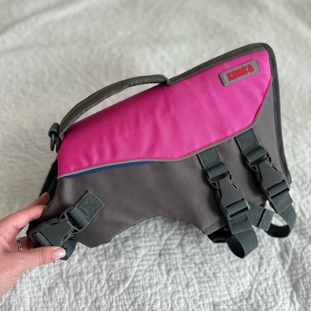 Pink and Gray Dog Life Jacket